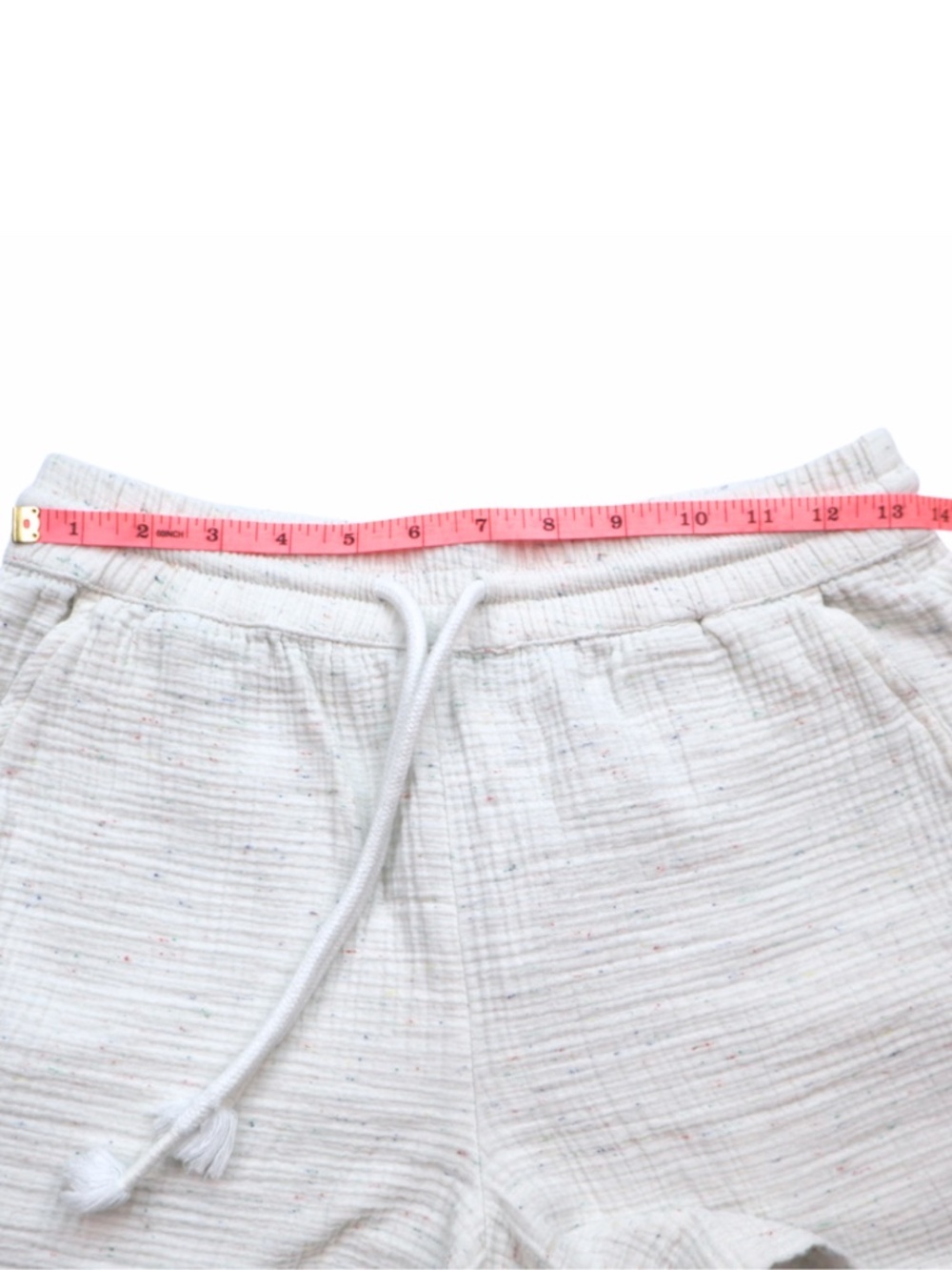 Lou & Grey Textured High Rise Lounge Shorts Small Drawstring - Picture 3 of 5